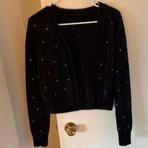 Black Sweater with diamond Accents